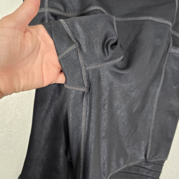 Athleta Inclination Moto Shimmer‎ Tight Womens in Powervita Black Size Medium - Picture 6 of 11